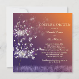 Sunset Dandelions Wedding Couples Shower Kaart
