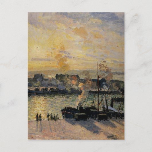 Sunset, de haven van Rouen (Steamboten), door Cami Briefkaart (Voorkant)