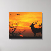 Sunset Deer Canvas Afdruk (Voorkant)