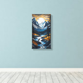 Sunset Deer Canvas Muurkunst (Insitu (Houten vloer))