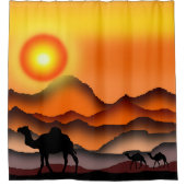 Sunset Desert Camel douchegordijn (Voorkant)