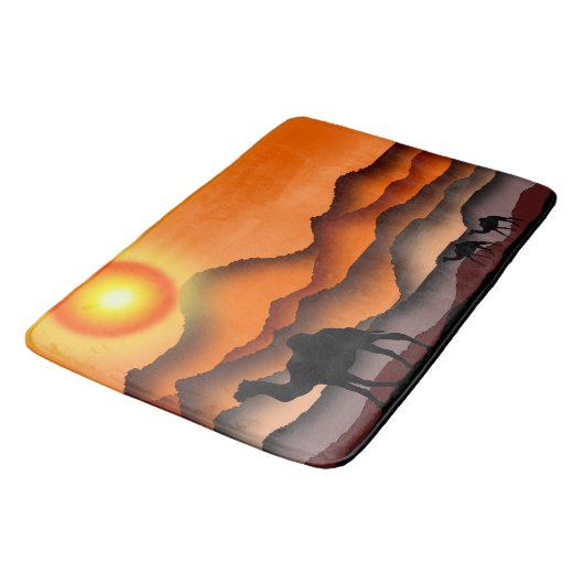 Sunset Desert Camels Bath Mat (Gekanteld)