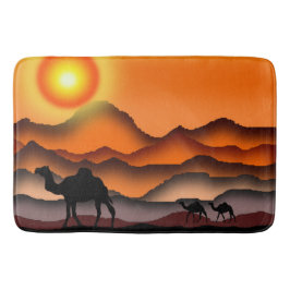 Sunset Desert Camels Bath Mat