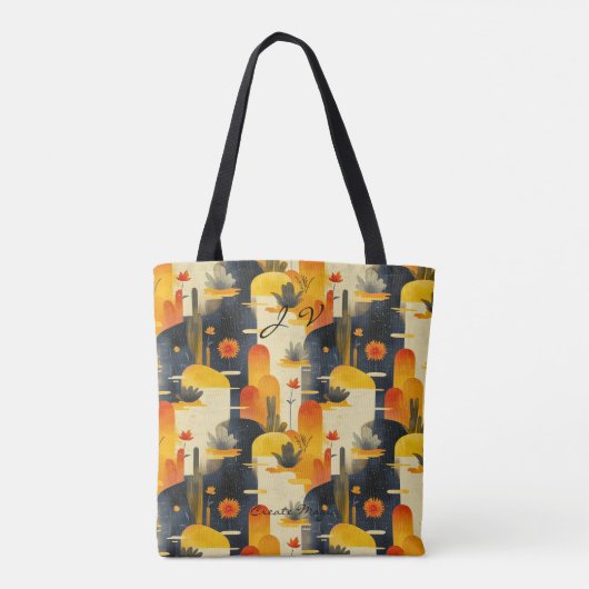 Sunset Desert Scene Wellness Canvas tas (Achterkant)