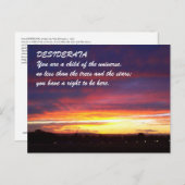 Sunset DESIDERATA Briefkaart (Voorkant / Achterkant)