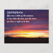 Sunset DESIDERATA Briefkaart (Voorkant)