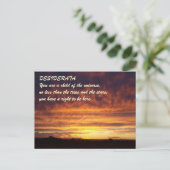 Sunset DESIDERATA Briefkaart (Staand voorkant)