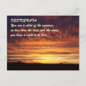 Sunset DESIDERATA Briefkaart (Voorkant)