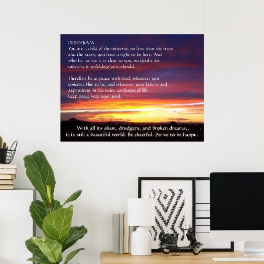 Sunset DESIDERATA Poster (Thuiskantoor)
