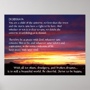 Sunset DESIDERATA Poster