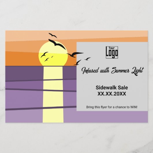 Sunset Design · Dubbelzijdige zomer · Raffle Promo Flyer (Voorkant)