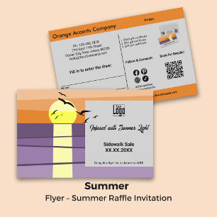 Sunset Design · Dubbelzijdige zomer · Raffle Promo Flyer