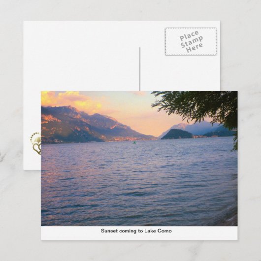 Sunset die naar Lake Como komt Briefkaart (Voorkant / Achterkant)