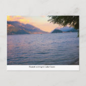 Sunset die naar Lake Como komt Briefkaart (Voorkant)