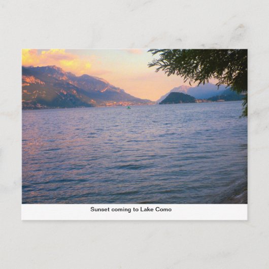 Sunset die naar Lake Como komt Briefkaart (Voorkant)