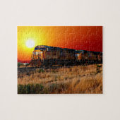 Sunset Diesel Locomotive Train Legpuzzel (Horizontaal)