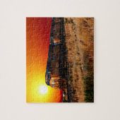 Sunset Diesel Locomotive Train Legpuzzel (Verticaal)