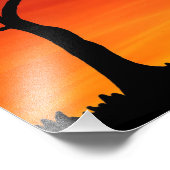 Sunset Dinosaur Scene Foto Afdruk (Hoek)