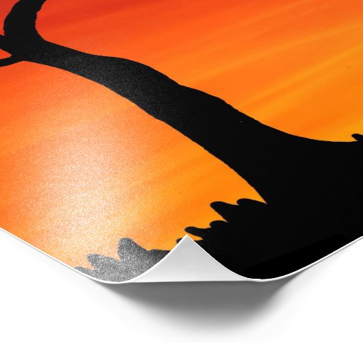 Sunset Dinosaur Scene Foto Afdruk (Hoek)