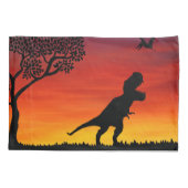 Sunset Dinosaur Scene Pillowcase Kussensloop (Achterkant)