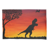 Sunset Dinosaur Scene Pillowcase Kussensloop (Voorkant)