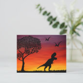 Sunset Dinosaurs Briefkaart (Staand voorkant)
