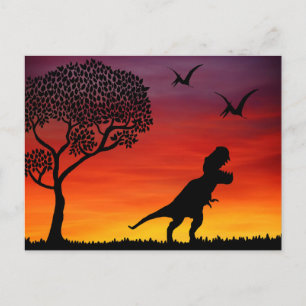 Sunset Dinosaurs Briefkaart