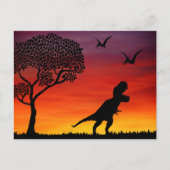 Sunset Dinosaurs Briefkaart (Voorkant)