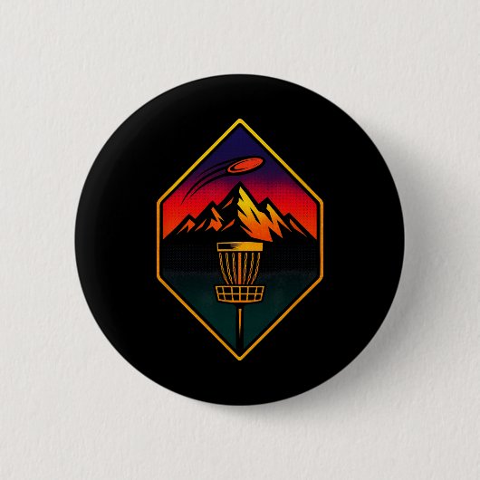 Sunset Disc Golf - Bergen Sket Bomen Ronde Button 5,7 Cm (Voorkant)