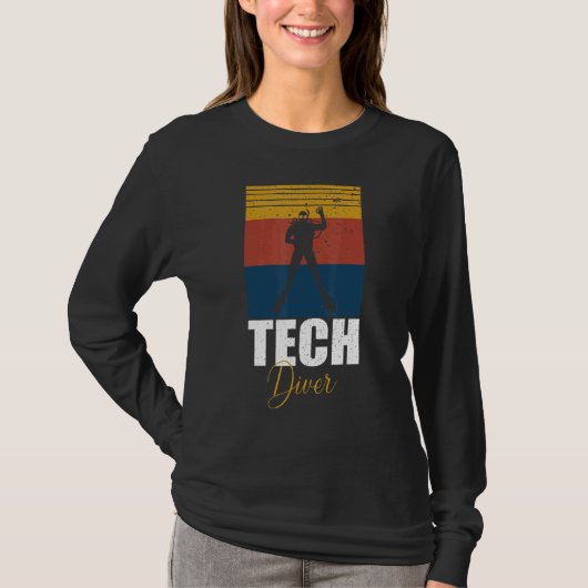 Sunset Diver Design I Dive Deep Retro Rechthoek Te T-shirt (Voorkant)