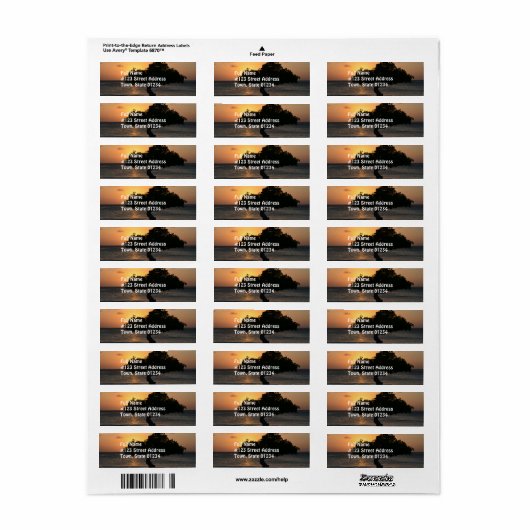 Sunset Divi Divi-structuur Etiket (Full Sheet)