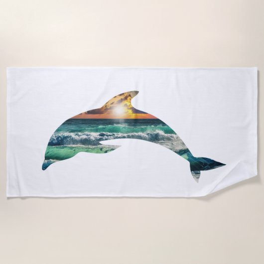 Sunset Dolphin Beach Strandlaken (Voorkant)