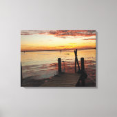 Sunset Dolphins Canvas Afdruk (Voorkant)