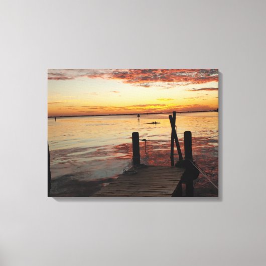 Sunset Dolphins Canvas Afdruk (Voorkant)