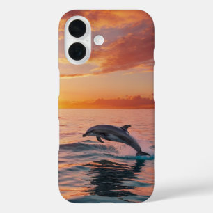 Sunset Dolphins iPhone 16 Hoesje