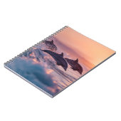 Sunset Dolphins Jumping Waves Notitieboek (Linkerzijde)