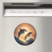 Sunset Dolphins Magnet (Insitu (Vaatwasser))