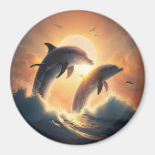 Sunset Dolphins Magnet (Voorkant)