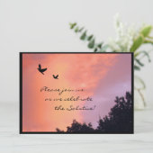 Sunset Doves Summer Solstice Party - Uitnodiging (Staand voorkant)