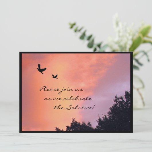 Sunset Doves Summer Solstice Party - Uitnodiging (Staand voorkant)