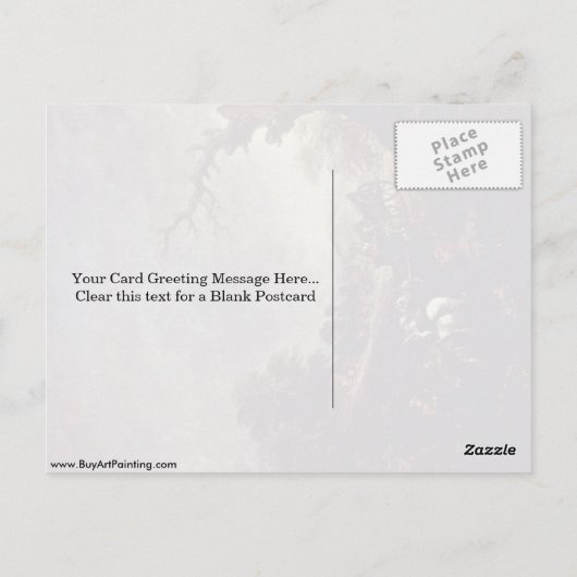 Sunset Draft Horses van Thomas Gainsborough Briefkaart (Achterkant)