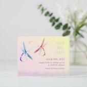 Sunset Dragonfly Couple Wedding Save the Date Aankondigingskaart (Staand voorkant)