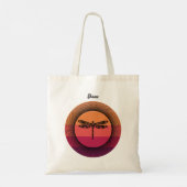 Sunset Dragonfly met naam Tote Bag (Achterkant)