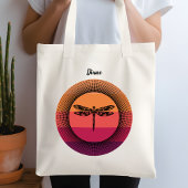 Sunset Dragonfly met naam Tote Bag