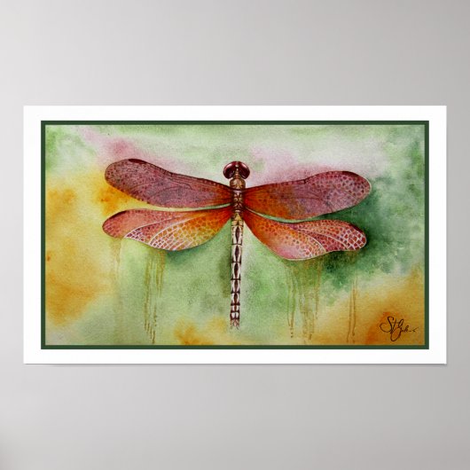 Sunset Dragonfly Poster (Voorkant)
