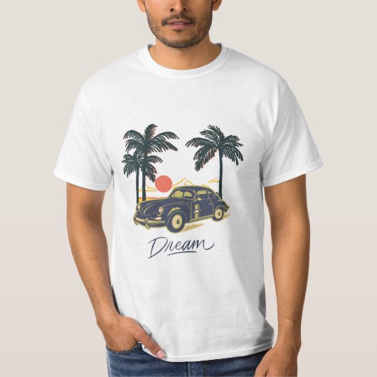  Sunset Dream - Classic Car Tropicat T-shirt (Voorkant)