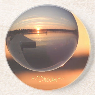 Sunset Dream Crystal Ball Zandsteen Onderzetter