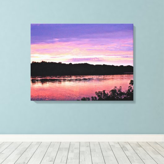 Sunset Dream over de Delaware Canvas Afdruk (Insitu (Houten vloer))