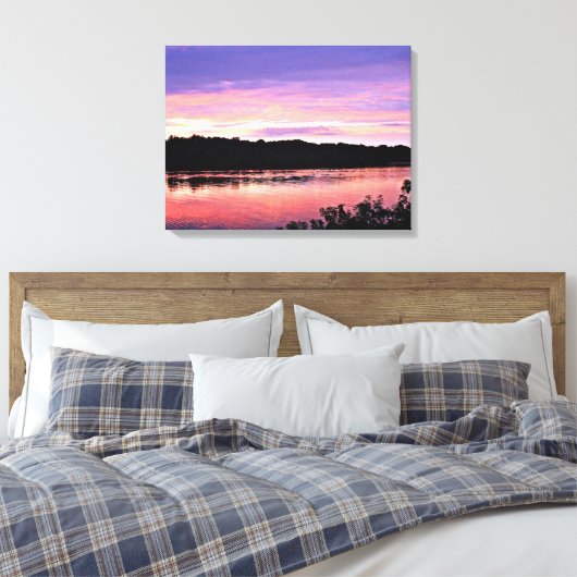 Sunset Dream over de Delaware Canvas Afdruk (Insitu (Slaapkamer))
