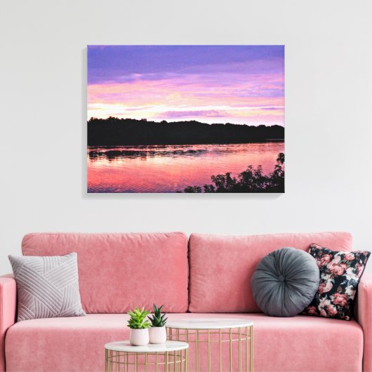 Sunset Dream over de Delaware Canvas Afdruk (Insitu (Woonkamer))